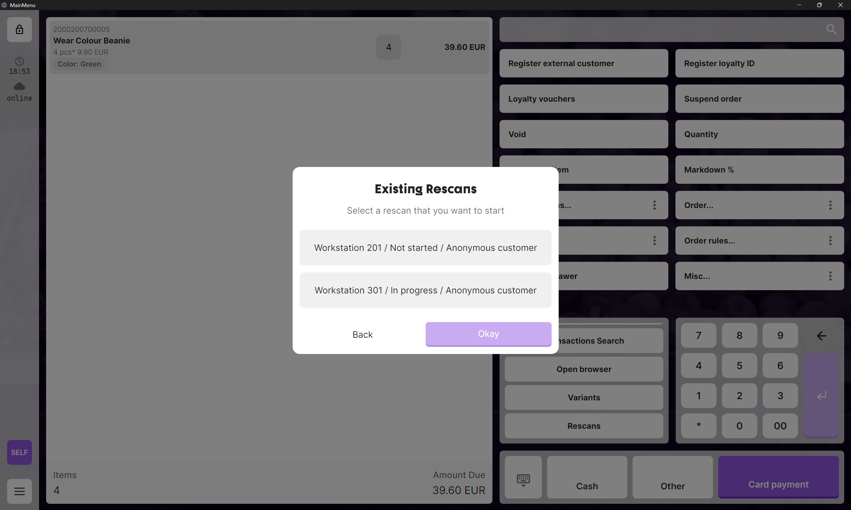 Rescan Retrieve Choice List
