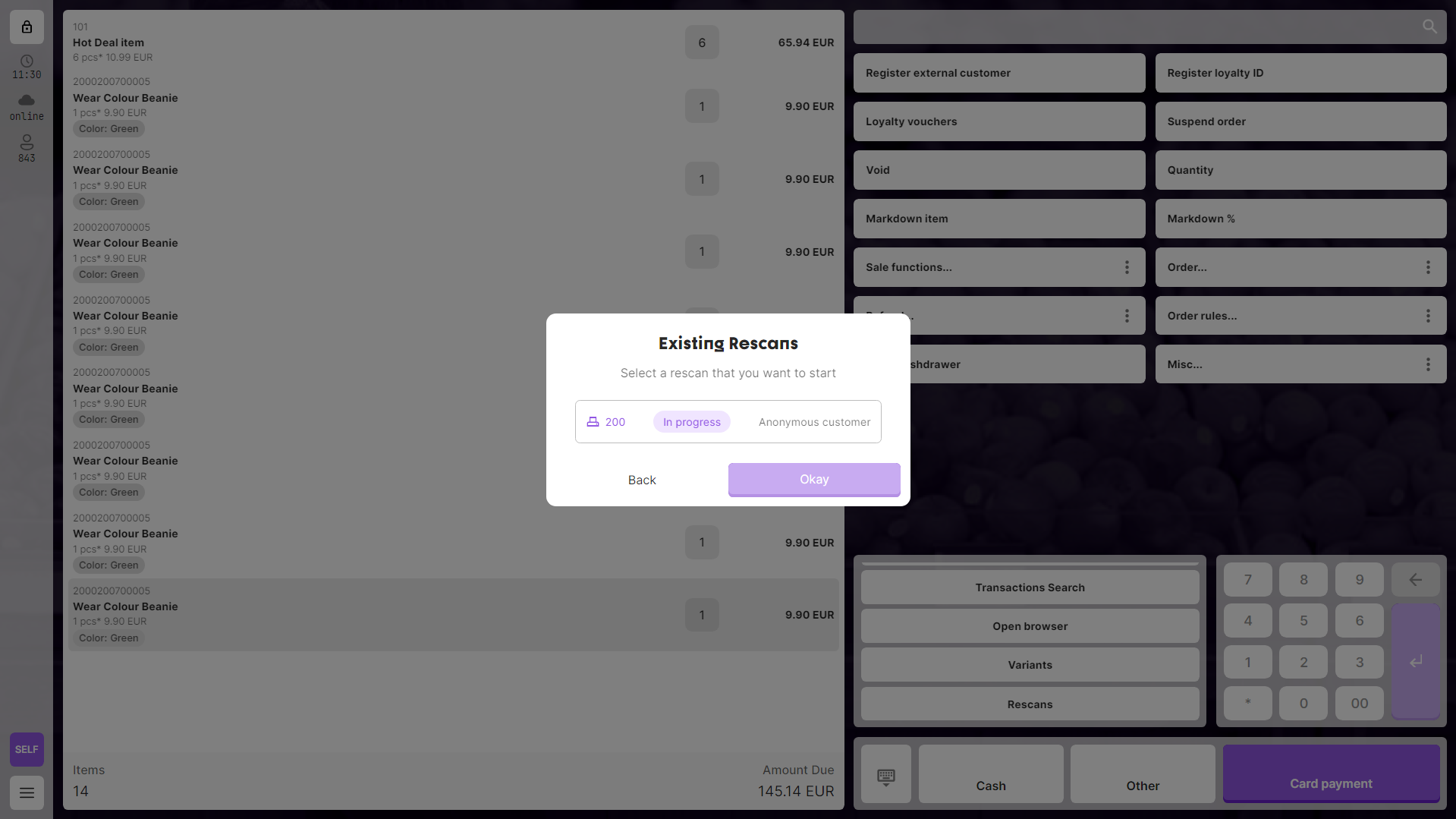 Rescan Retrieve Choice List