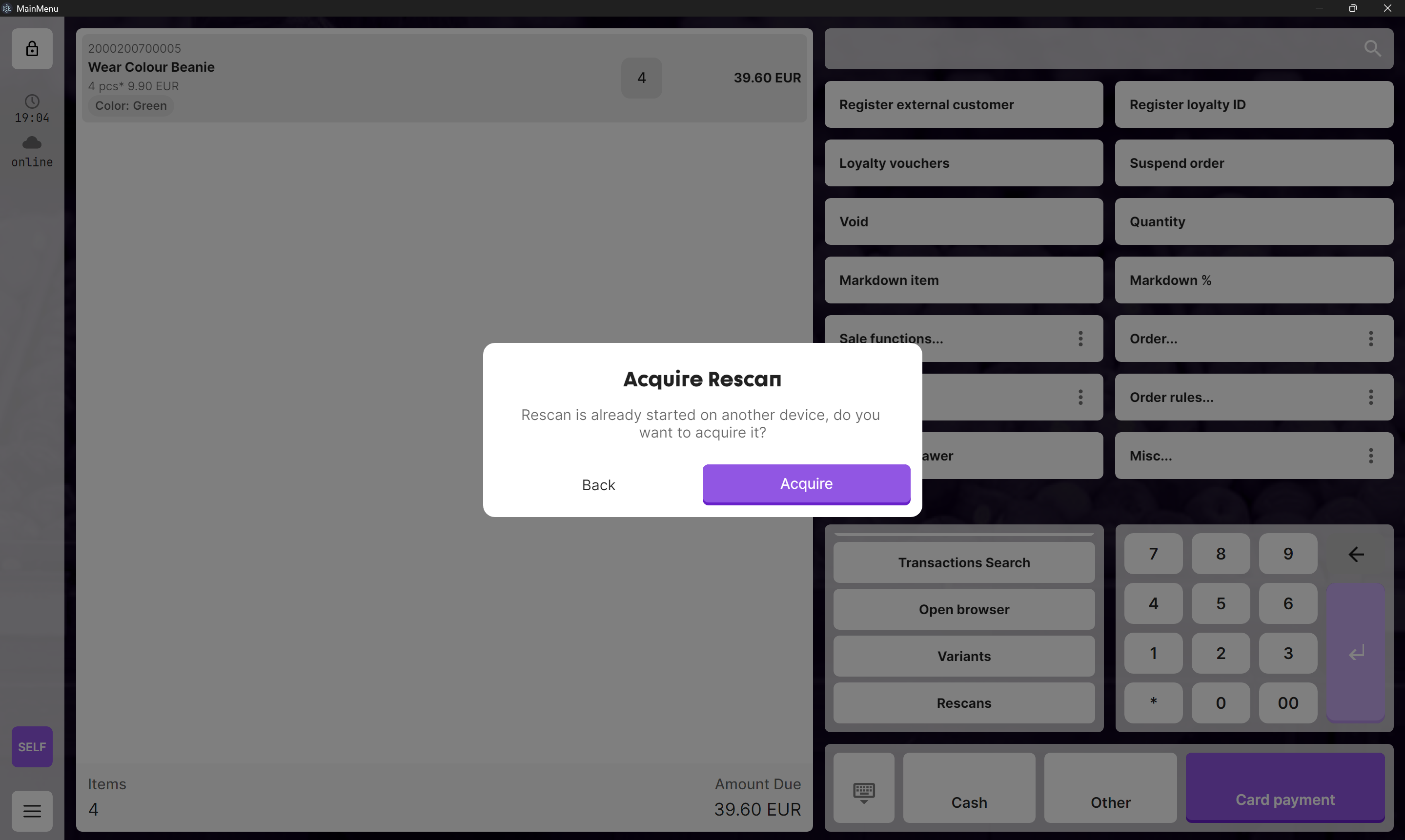 Rescan Retrieve Confirmation